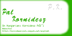 pal kornidesz business card